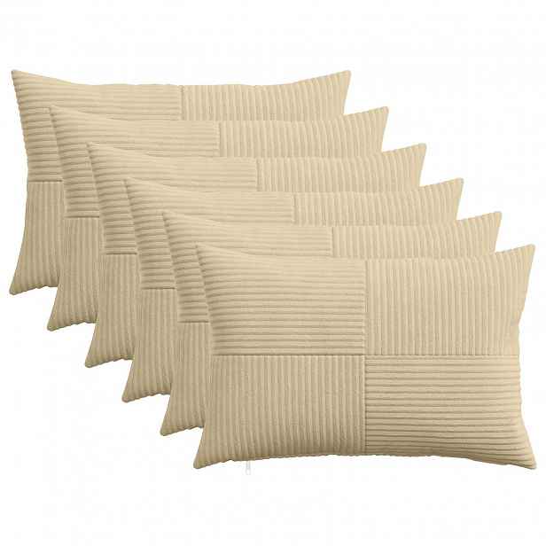 vidaXL Povlak na polštář 6 pcs ALMELO Šedozelená 50 x 70 cm manšestr