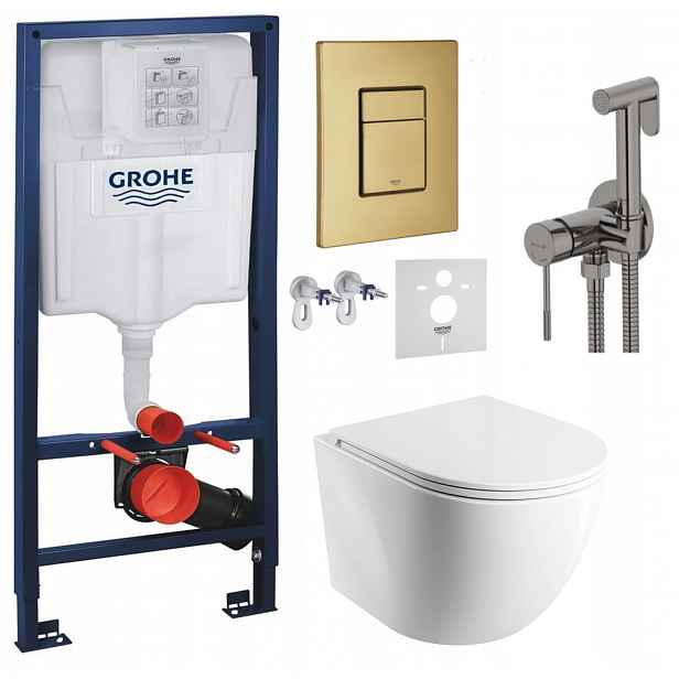 Wc Set Stelaz Grohe Wc Mísa Omnires Tlačítko baterie grafit