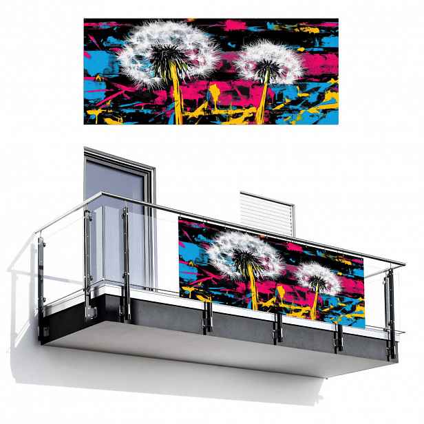 MuchoWow BALKONOVÁ ZÁSTĚNA Street art - Barevné - Nástěnné 300x120 cm