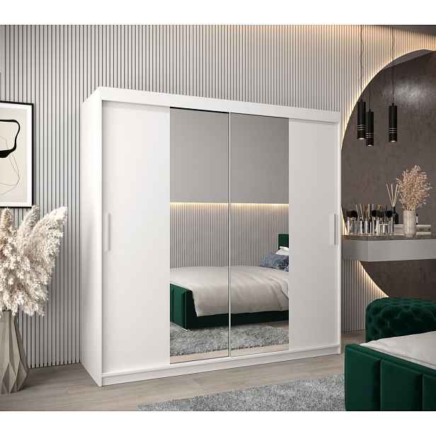 Skříň s posuvnými dveřmi v šířce 200 cm TIMEA 1 - bílá