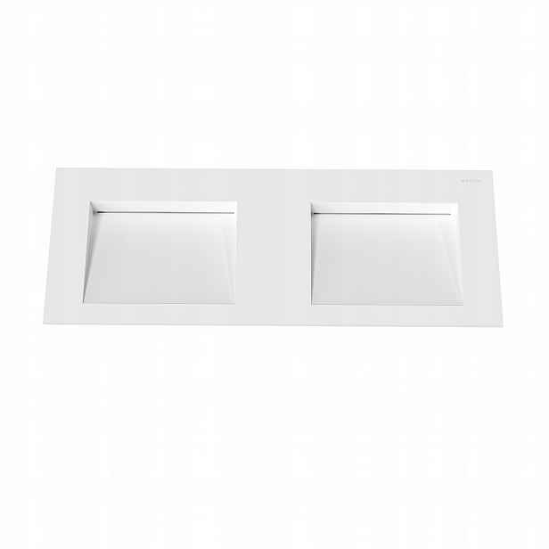 Umyvadlo Alveria Solid Surface Bílá s lineárním odtokem, dvojité, 120 cm