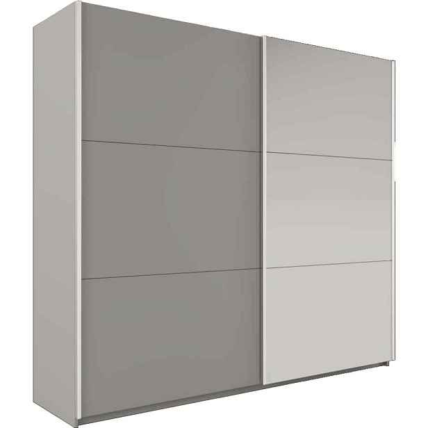 MASSENO ŠATNÍ SKŘÍŇ S POSUVNÝMI DVEŘMI IVERN, 200/215/65 cm 2dveřová se zrcadlem, šedá