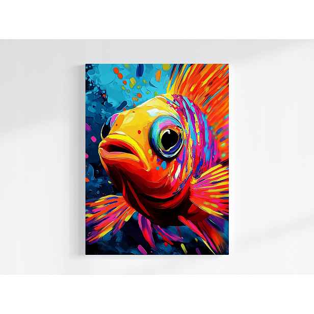 Obraz Na Plátně Canvas Barevná Ryba Neon Pop Art Akvárium Rybka 60x80