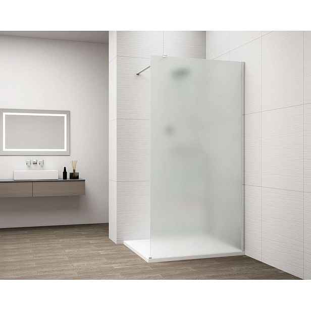 Polysan Esca - Sprchová stěna Walk-In 120x210 cm, Antidrop, matné sklo/chrom ES1112-01