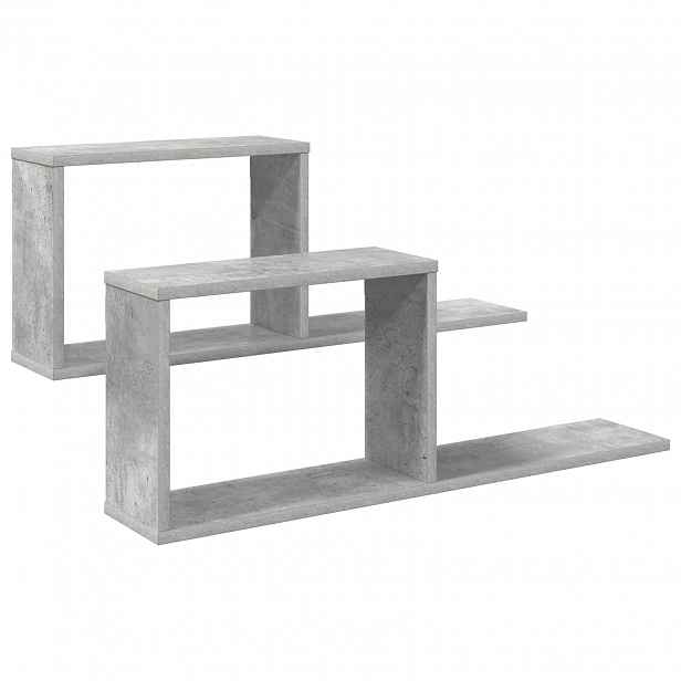 vidaXL Plovoucí police 2 ks Betonově šedá 80 x 15 x 30 cm