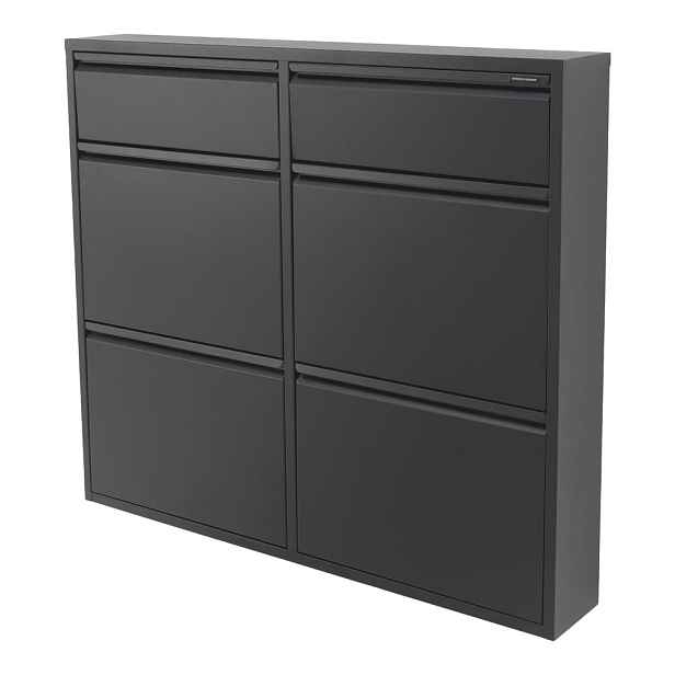 Černý kovový výklopný botník 98x86x15 cm Billy – Spinder Design
