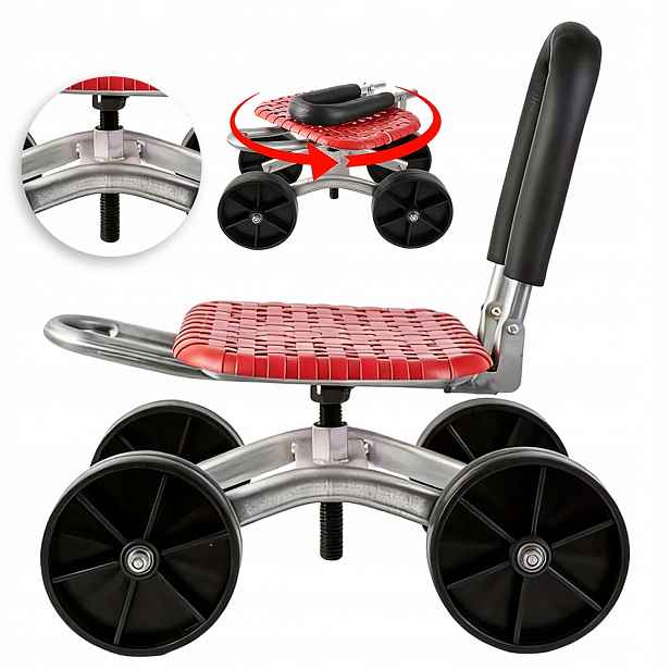 Přepravní zahradní vozík s přívěsem 300 kg Otočná stolička o 360° s regulací