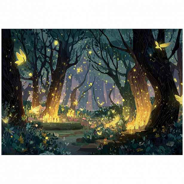 Wallarena FOTOTAPETA Forest Enchanted Yellow 250x175 cm