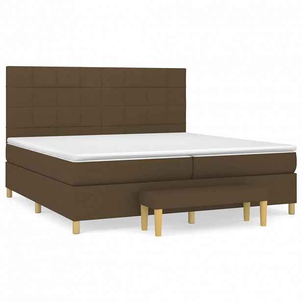 vidaXL Box spring postel s matrací tmavě hnědá 200x200 cm textil