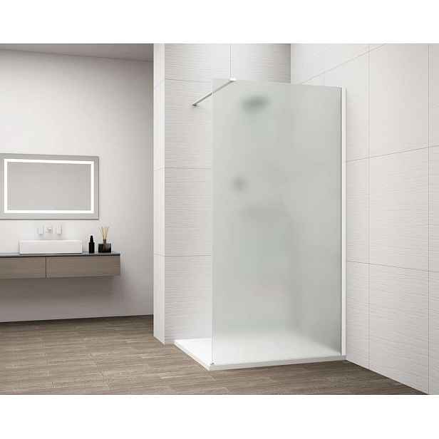 Polysan Esca - Sprchová stěna Walk-In 120x210 cm, Antidrop, matné sklo/bílá ES1112-03