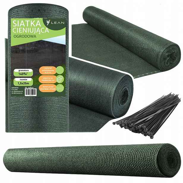 Stínící a krycí tkanina Pe 140 g/m² 1,5 x 25 m zelená 90% oplocení