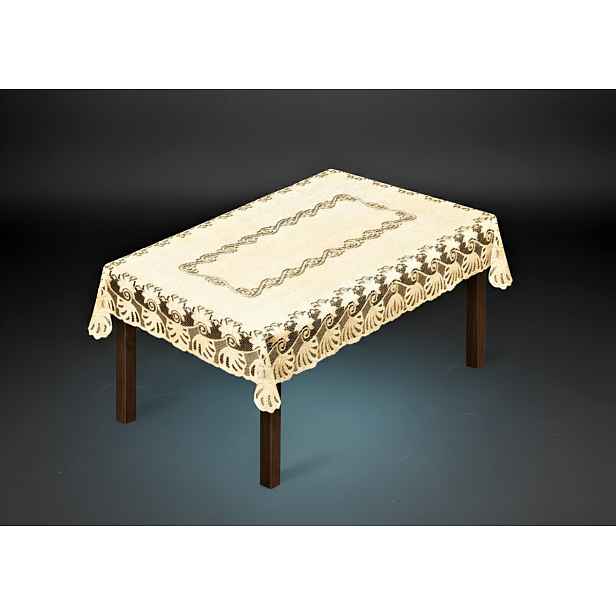 Žakárový ubrus QUIDO více rozměrů krémová MyBestHome Rozměr: 240x140 cm