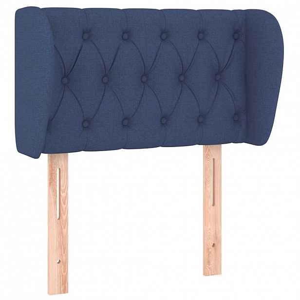 vidaXL Čelo postele typu ušák modré 83x23x78/88 cm textil