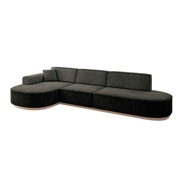 ALTDECOR ROHOVÁ SEDAČKA s otomanem, levá MARI-L2-v1 328x171x83 Černá Velur