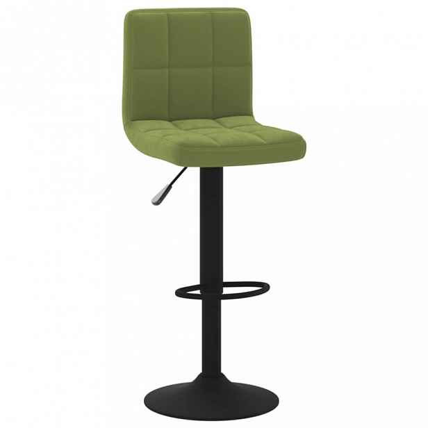 Barová židle samet / kov Světle zelená