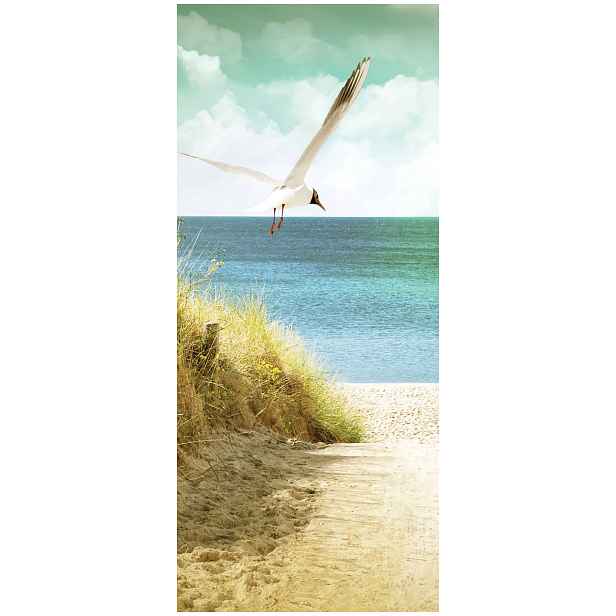 Samolepicí Samolepicí Fototapeta Pláž, moře, duny, rack, relax 91x211