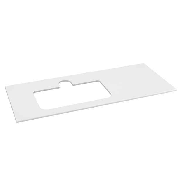 Sapho BRAHEA deska rockstone s otvorem 121x51,5cm (90+30cm), levá, bílá mat