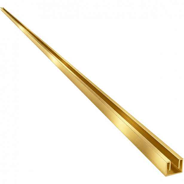 Stěnový zápustný profil pro sprchové zástěny Walk-in - 8 mm - zlatá - 200 cm