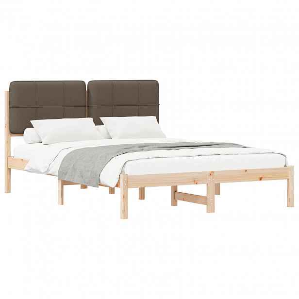 vidaXL Rám postele s čalouněným čelem s čelo Taupe 150 x 200 cm