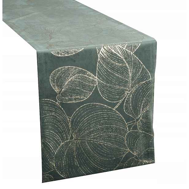 Běhoun Na Stůl 35x140 Zelený Velvetový List