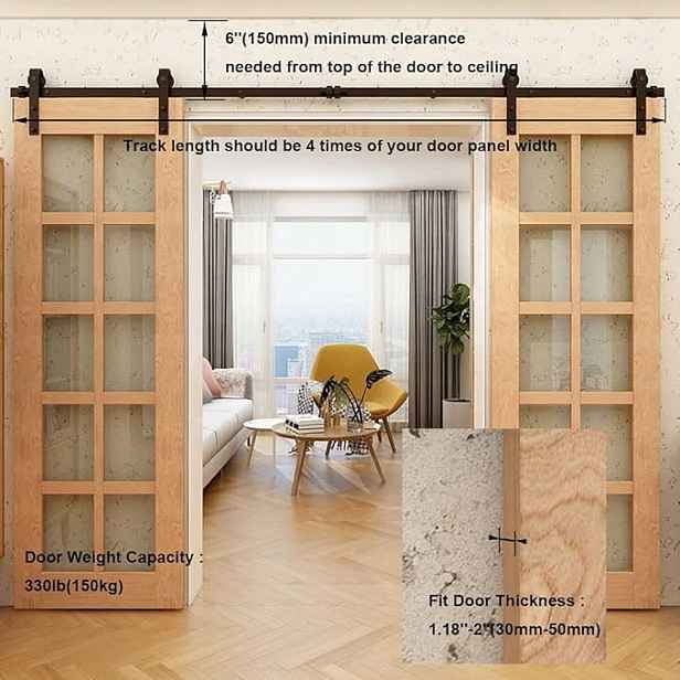 Kování pro posuvné dveře, dvojité dveře 244 cm Loft stodola