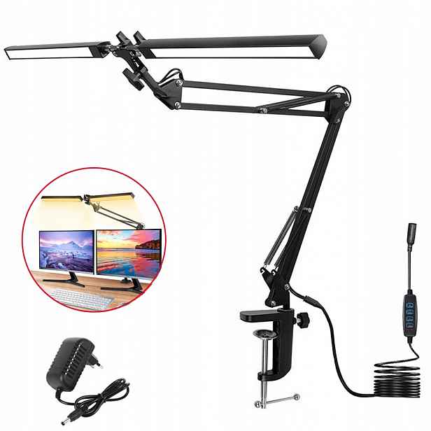 Led Stolní Lampa Kreslicí, Dvojitá, Výkonná Nabíječka 24W