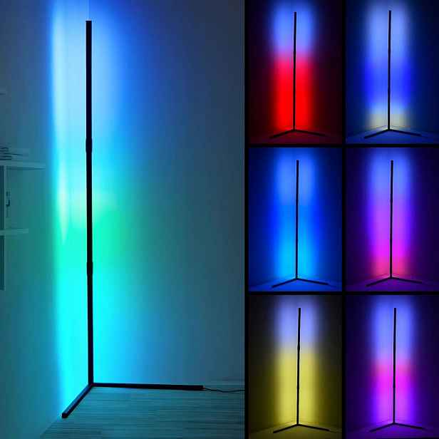 Podlahová Rohová Stojací Lampa Rgb Led Dálkový Ovladač Aplikace Music 155 CM 10W