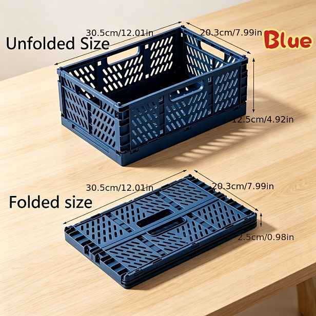 TEMU 1 ks Skládací úložný koš Stolní úložný koš Skládací plastový úložný box, Skládací třídící koš s rukojetí, Vhodný pro domácí třídění v kuchyni,