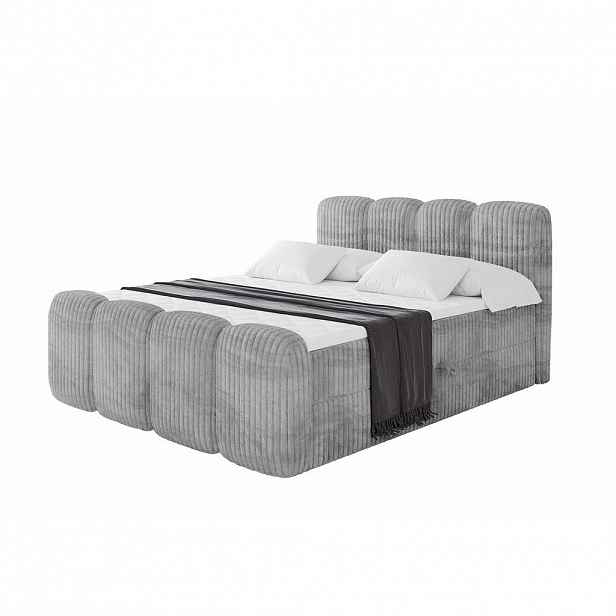 ALTDECOR AMERICKÁ postel s matrací H4 a roštem – NINA-Z – 120 x 200 cm – světle šedá