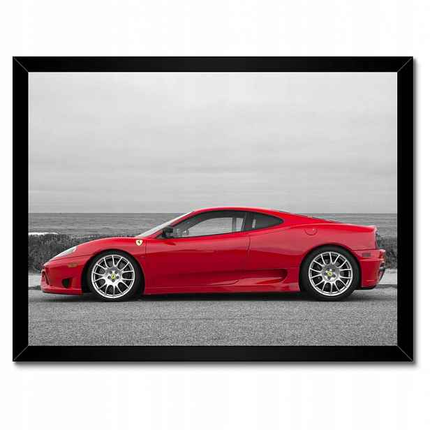 Plakáty v rámu 40x30 Červené ferrari na pláži