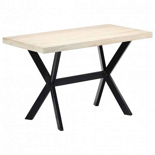 vidaXL Jídelní stůl bílý 120 x 60 x 75 cm masivní mangovníkové dřevo