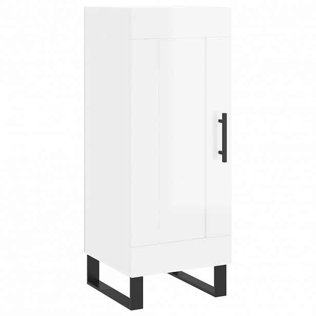 vidaXL Příborník bílý s vysokým leskem 34,5x34x90 cm kompozitní dřevo