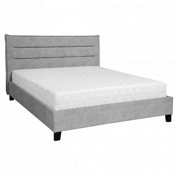 Beautysofa ČALOUNĚNÁ POSTEL Mane, s taštičkovou matrací 26 cm, bez úložného prostoru, 160x200 cm, velurová látka, šedá