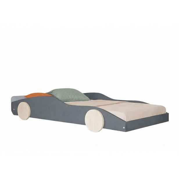 Benlemi Dětská auto postel ve tvaru sporťáku DRIFTY Zvolte barvu: Tmavě šedá - transparentní, Zvolte rozměr: 80x160 cm