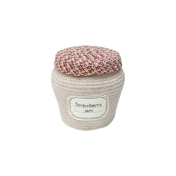 Krémový látkový dětský koš na hračky ø 20x23 cm Jam Jar – Lorena Canals