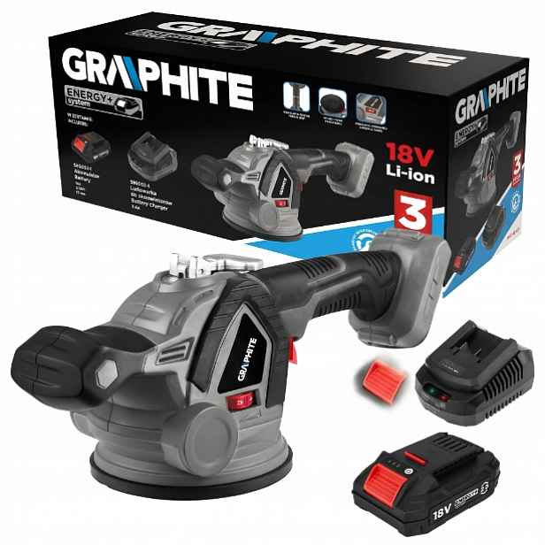 Přísavka pro destičky Energy+ 18 V akumulátor 2 Ah nabíječka Graphite