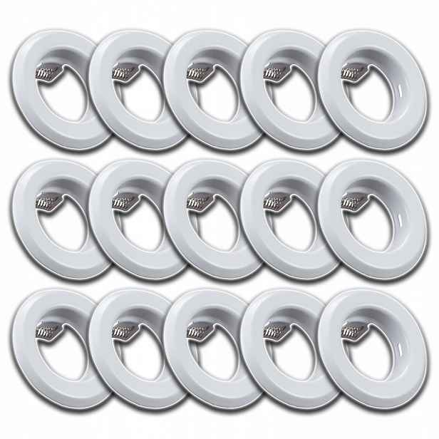 15 x Podomítkové Stropní Očko Aluminium Bílé Kulaté
