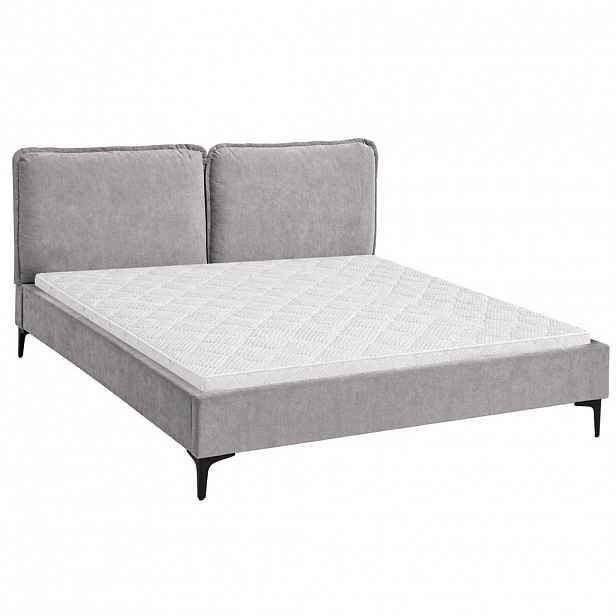 Beautysofa ČALOUNĚNÁ POSTEL Sombra, manželská postel 160x200 cm s pěnovou matrací 10 cm, žinylková látka, šedá