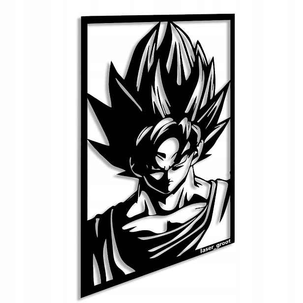 Dřevěný obrázek Goku Dragon Ball XXL velký Nástěnná dekorace Dárek Anime