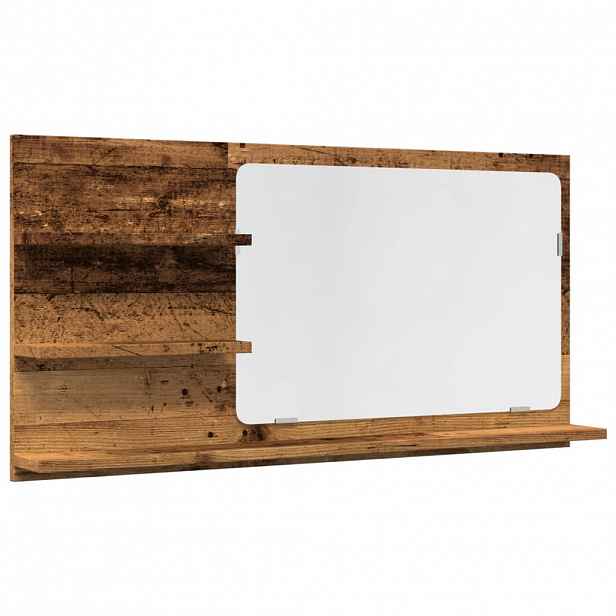 vidaXL Koupelnová skříňka se zrcadlem old wood 90x11x45 cm kompozit