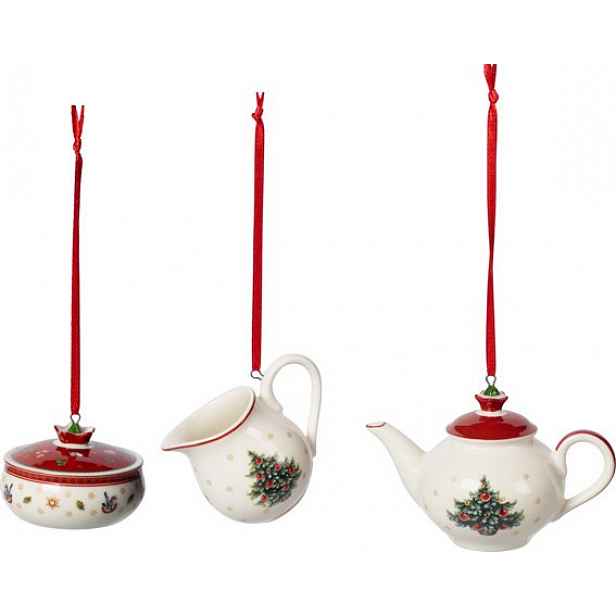 Villeroy & Boch Toy´s Delight Decoration vánoční závěsná dekorace, kávový servis, 3 ks