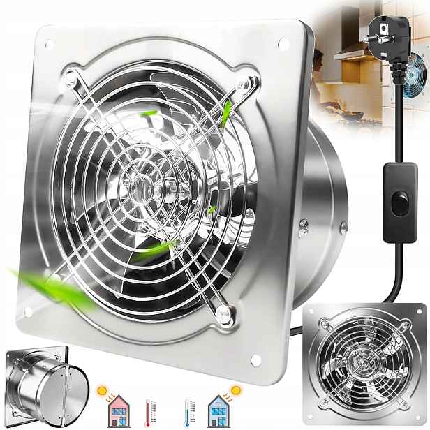 Koupelnový Ventilátor Šňůra Tichý Konektor 525 M3/H Snadná Instalace