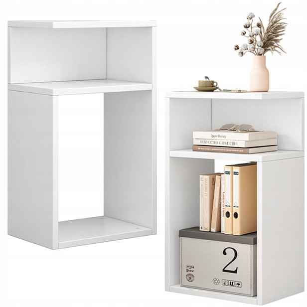 Noční Stolek Loft Bílý Do Ložnice Obývacího Pokoje Moderní 50 CM