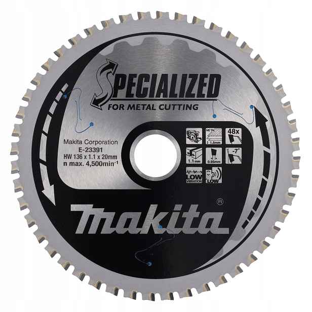Řezací Kotouč Na Plech 136x20mm 48Z Makita E-23391