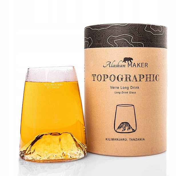 Sklenice Long Drink Kilimanjaro Topographic