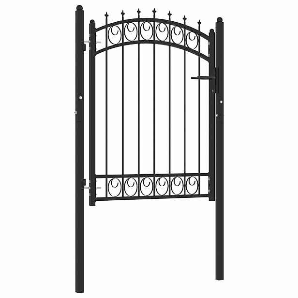 vidaXL Plotová branka EMMEN s hroty ocelová 103 x 109,5 cm černá