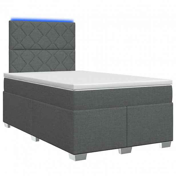 vidaXL Postel boxspring s matrací Tmavě šedá 120 x 190 cm Textil