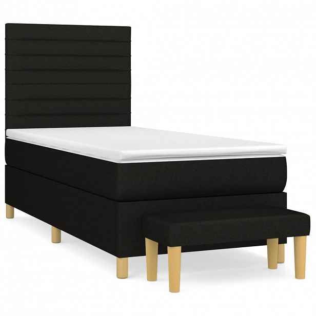 vidaXL Box spring postel s matrací černá 80 x 200 cm textil