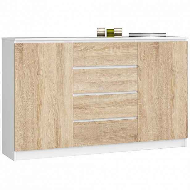 RAUMHIRSCH FURNITURE KOMODA bílá, dub Sonoma 99/160/40