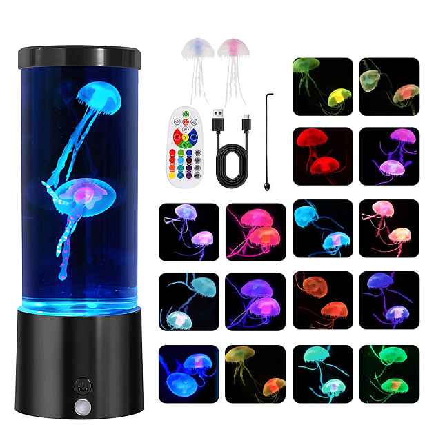 Lampa Lampka Lawa Rgb Led Medúza Noční Stolní Osvětlení Dárek